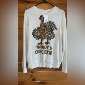 H&M Thanksgiving turkey sweater NWT medium
